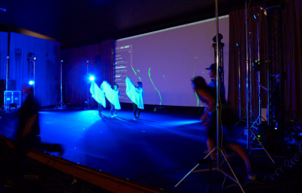 Rehearsal/testing, Daito Manabe @ Sónar 2014.